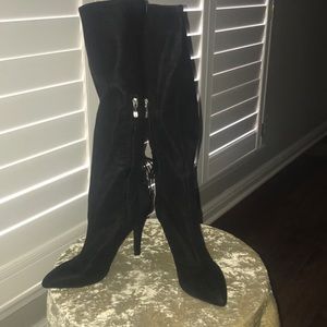 Suede knee high boots